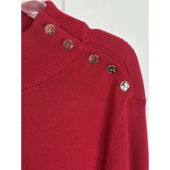 Chico’s Red Holiday Christmas Party Sweater Size 3 XL Stretch Classic Slinky - Picture 3 of 5